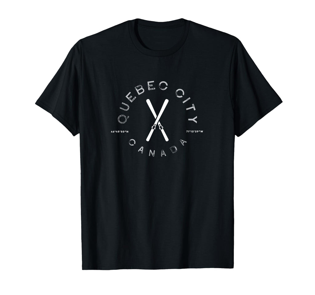 Quebec City Stoneham Mt Tremblant Ski T-Shirt - Minimalist Print Men Women - T-Shirt, Sweatshirt, Hoodie