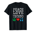 Peace Love And Techno Music Gear T-Shirt - Custom Art Print for Adults - T-Shirt, Sweatshirt, Hoodie