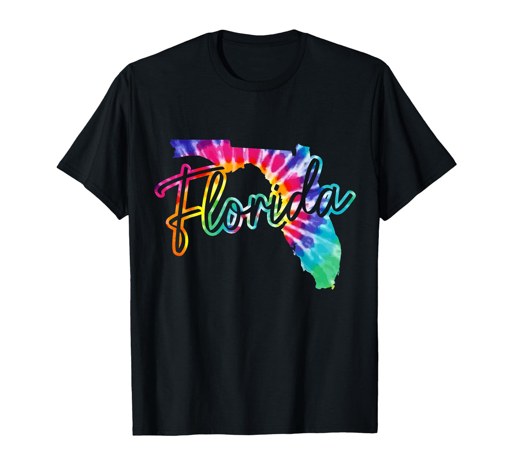 Florida Tie Dye State Map Pride Hippie T-Shirt - Novelty Apparel Men Women - T-Shirt, Sweatshirt, Hoodie