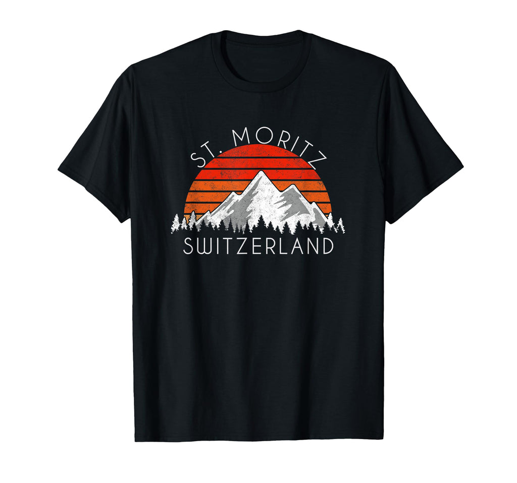 St Moritz Switzerland Distressed T-Shirt - Trendy Graphic Men Women - T-Shirt, Sweatshirt, Hoodie