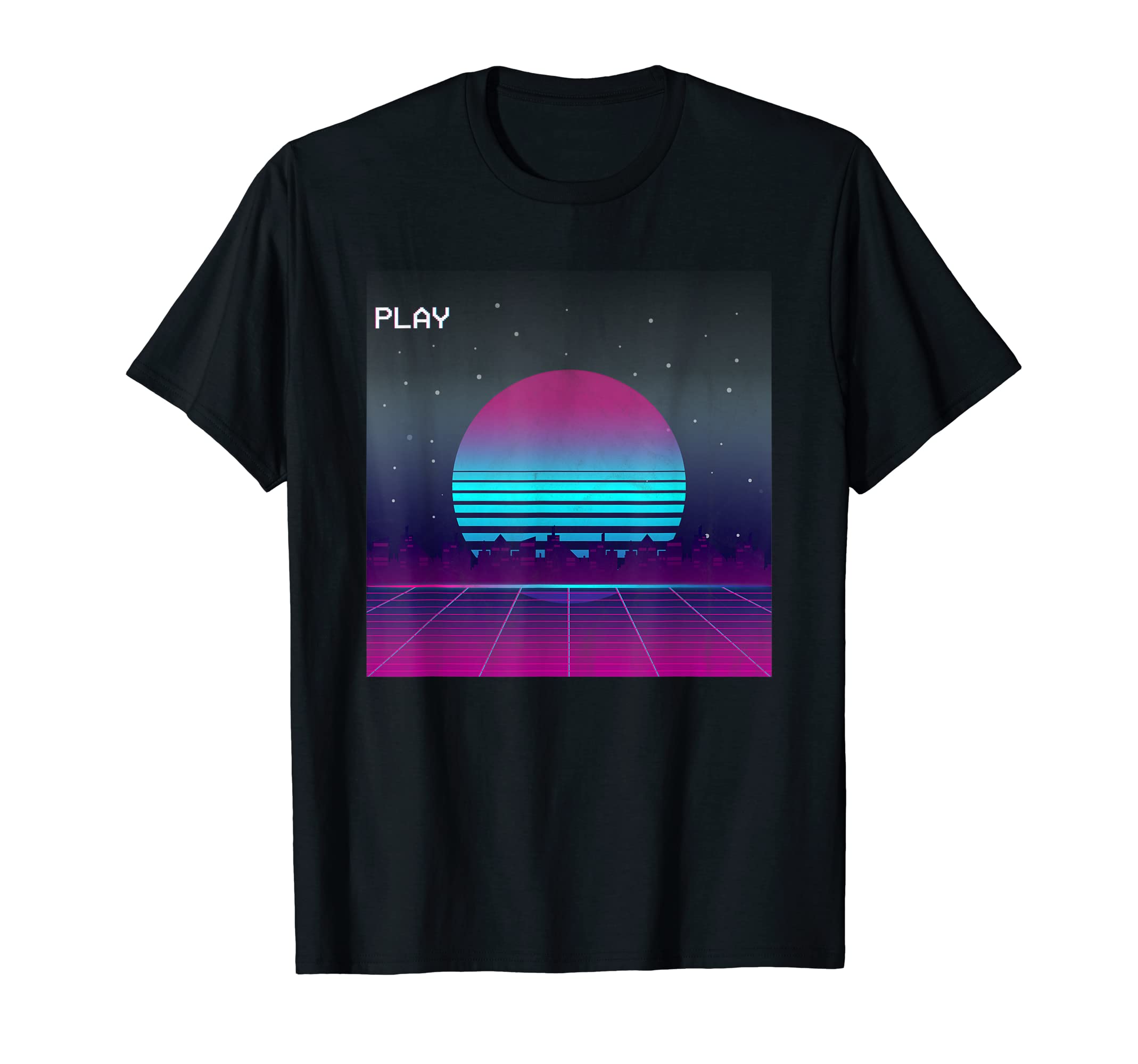 Outrun Landscape Sun Vaporwave Aesthetic T-Shirt - Graphic Print Unisex - T-Shirt, Sweatshirt, Hoodie