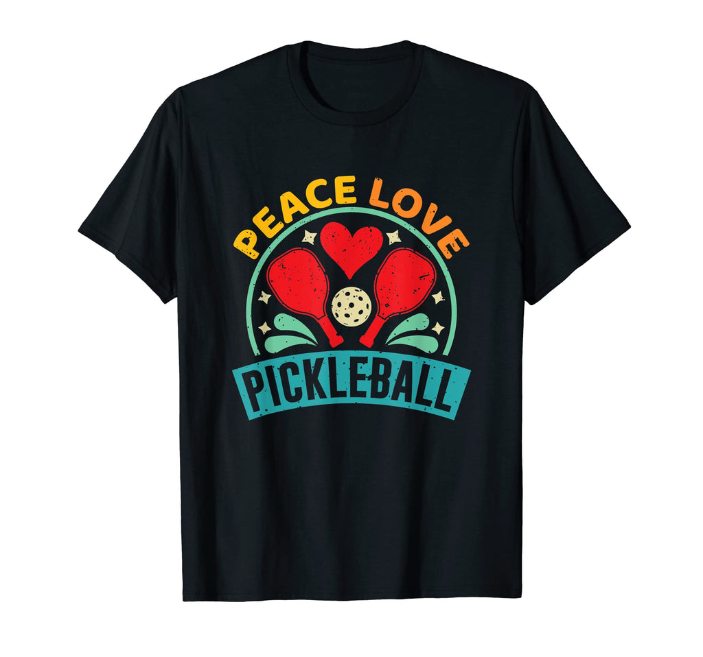 Peace Love Pickleball T-Shirt - Fun Novelty Design Unisex - T-Shirt, Sweatshirt, Hoodie