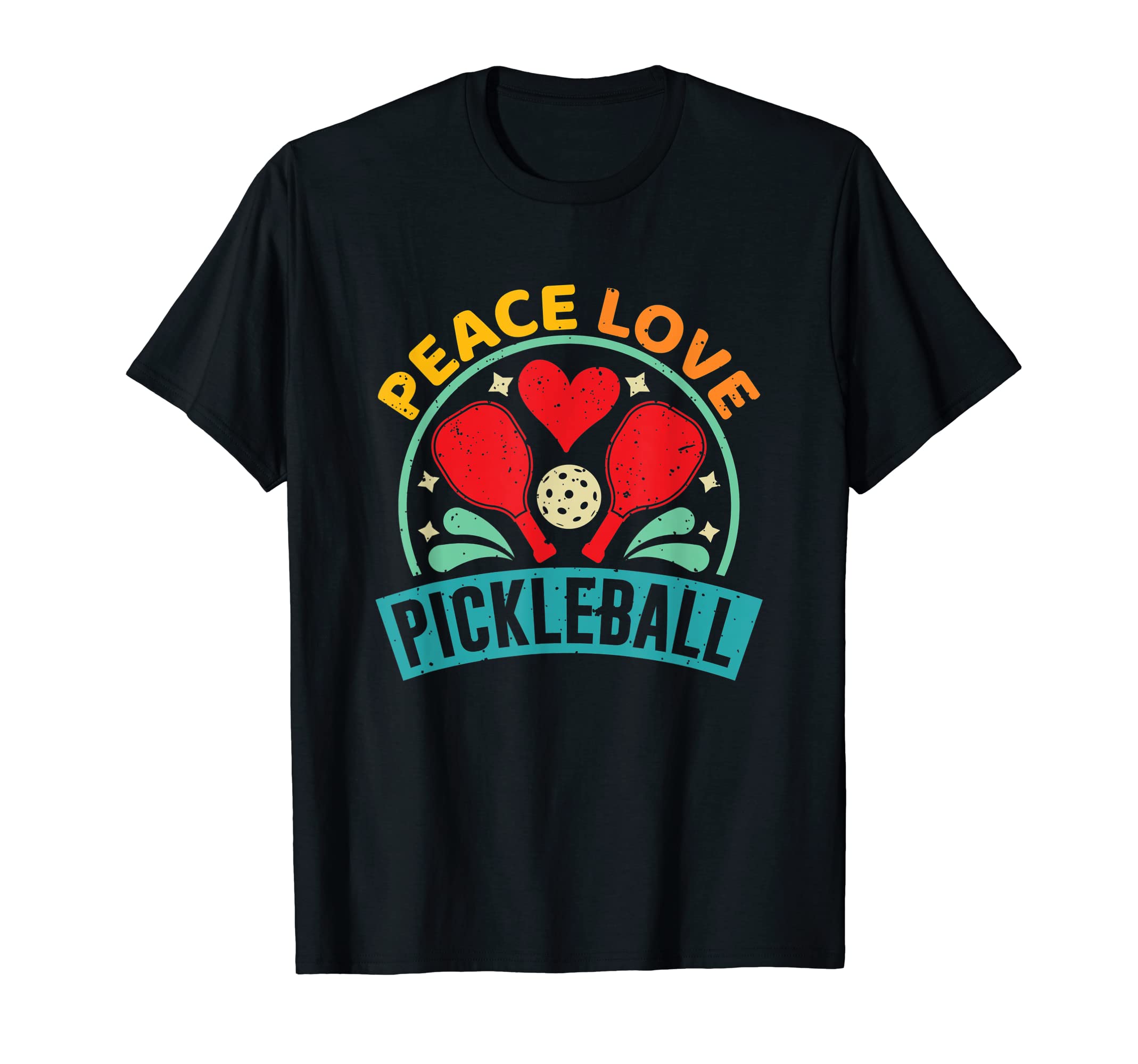 Peace Love Pickleball T-Shirt - Fun Novelty Design Unisex - T-Shirt, Sweatshirt, Hoodie