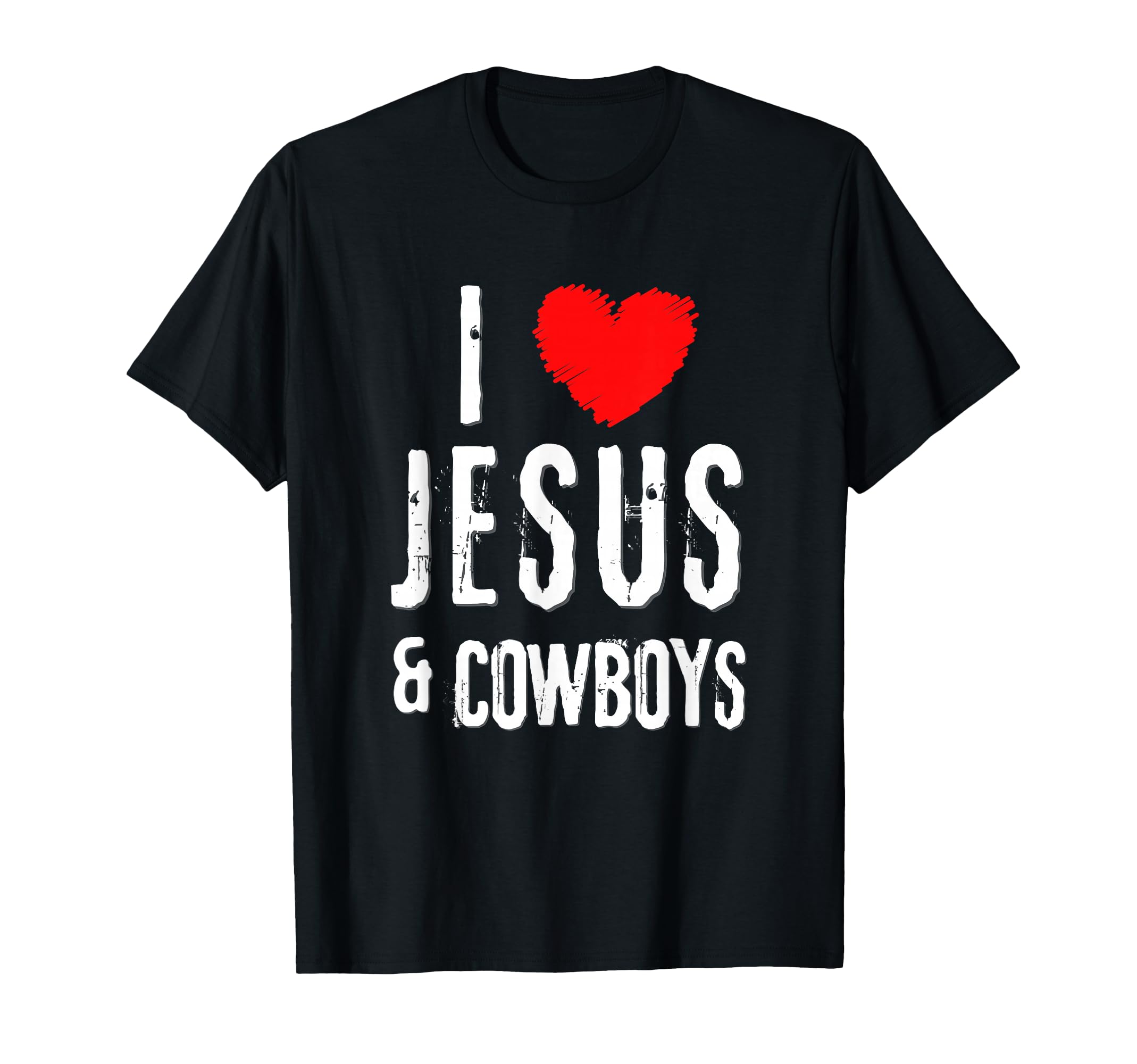 Grunge I Love Jesus Cowboys Christian T-Shirt - Unique Graphic Men Women - T-Shirt, Sweatshirt, Hoodie