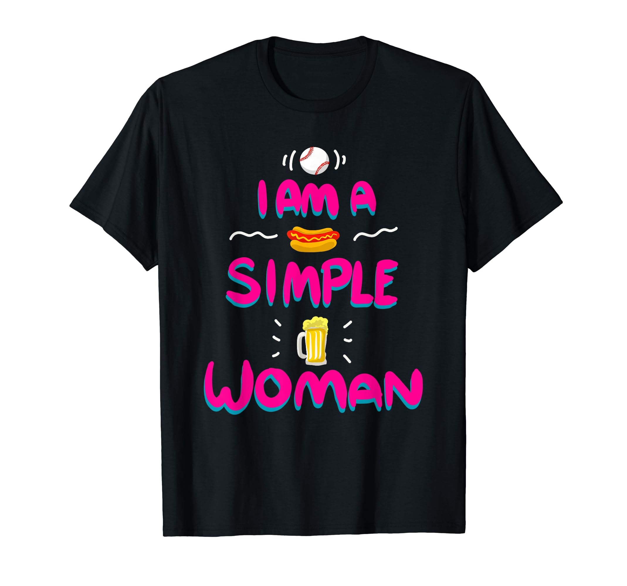 I Am Simple Love Baseball Beer Fan T-Shirt - Aesthetic Graphic Men Women - T-Shirt, Sweatshirt, Hoodie