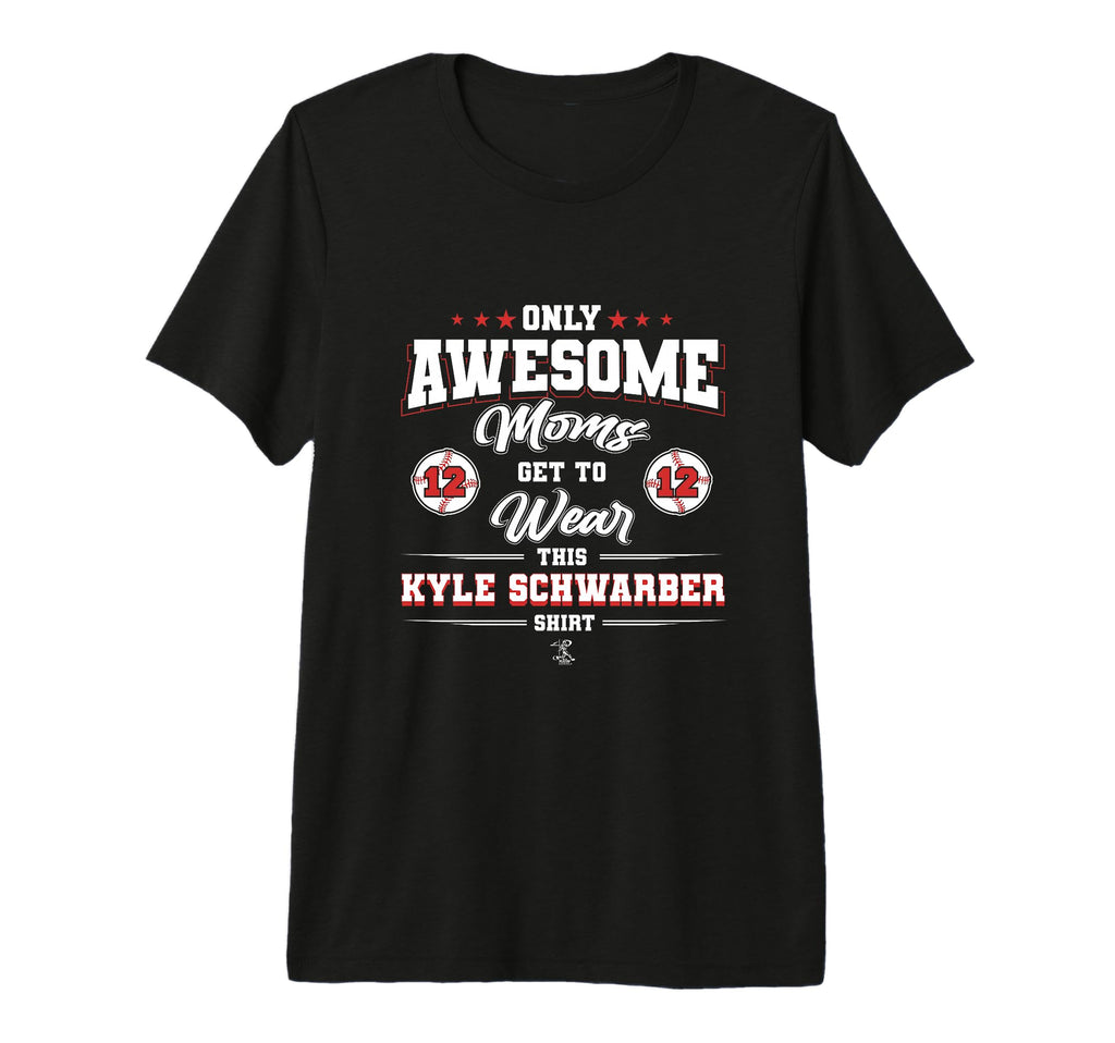 Kyle Schwarber Awesome Moms Tri Blend T-Shirt - Unique Graphic for Adults - T-Shirt, Sweatshirt, Hoodie