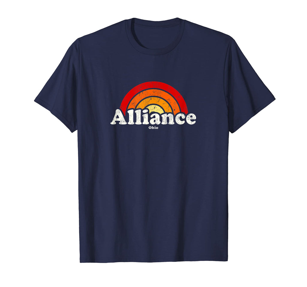 Alliance Ohio Oh 70S Rainbow T-Shirt - Unique Graphic for Adults - T-Shirt, Sweatshirt, Hoodie