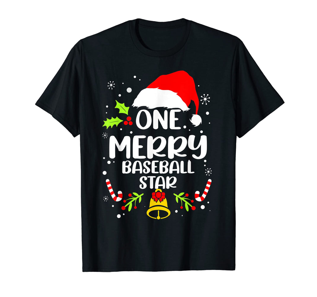 Baseball Star One Merry Baseball T-Shirt - Fun Novelty Design Men Women - T-Shirt, Sweatshirt, Hoodie