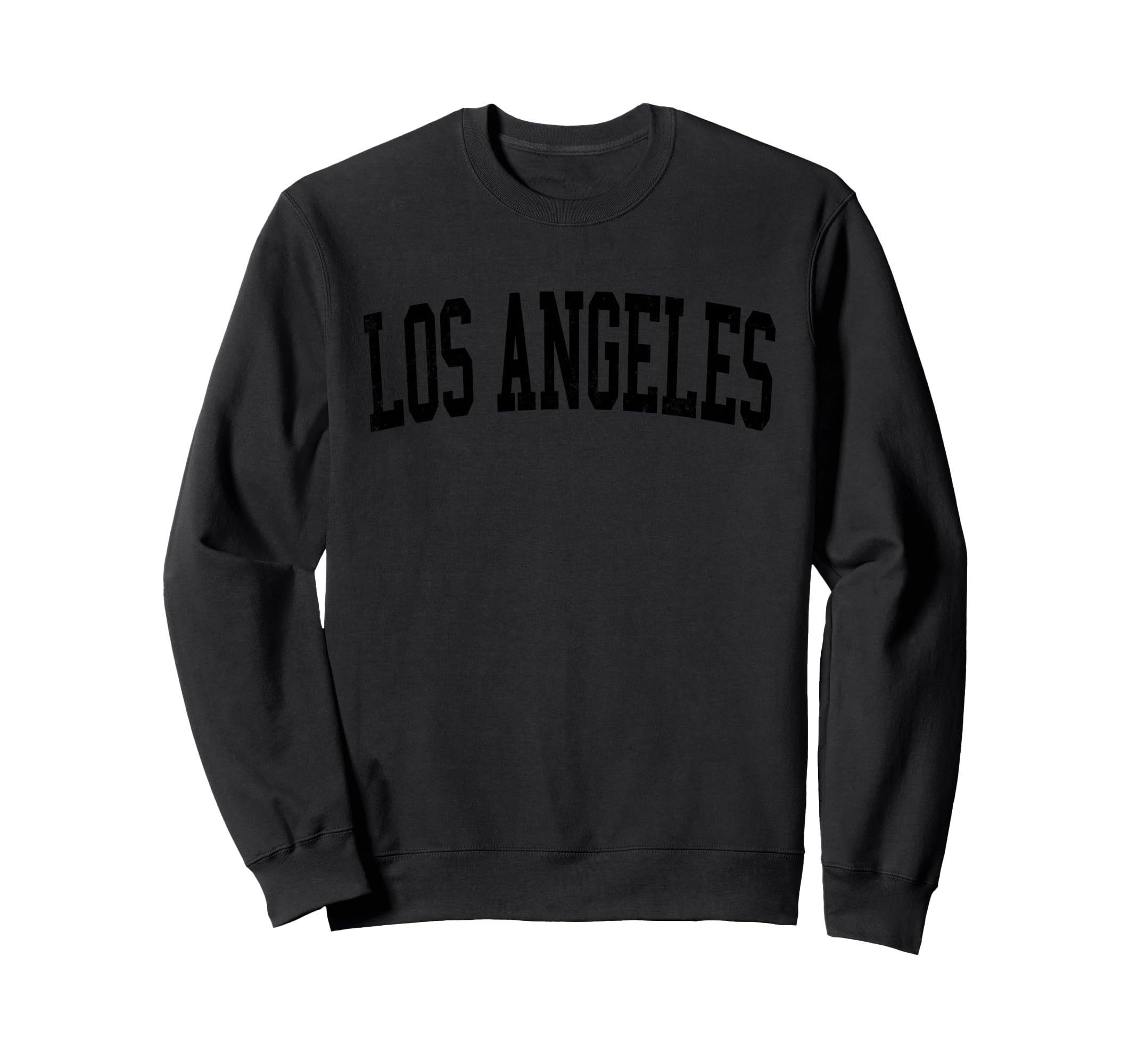 Los Angeles Ca Distressed Black Sweatshirt - Minimalist Print for Adults - T-Shirt, Sweatshirt, Hoodie