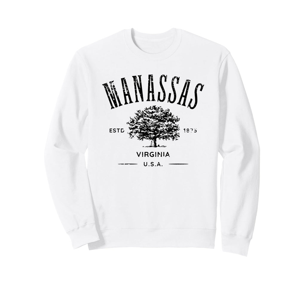 Manassas Virginia Distressed Souvenir Sweatshirt - Novelty Apparel Unisex - T-Shirt, Sweatshirt, Hoodie
