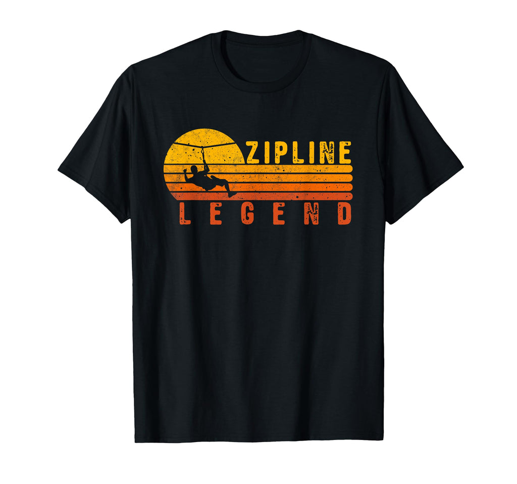 Funny Zipline Legend Ziplining Sunset Zip T-Shirt - Unique Graphic Unisex - T-Shirt, Sweatshirt, Hoodie