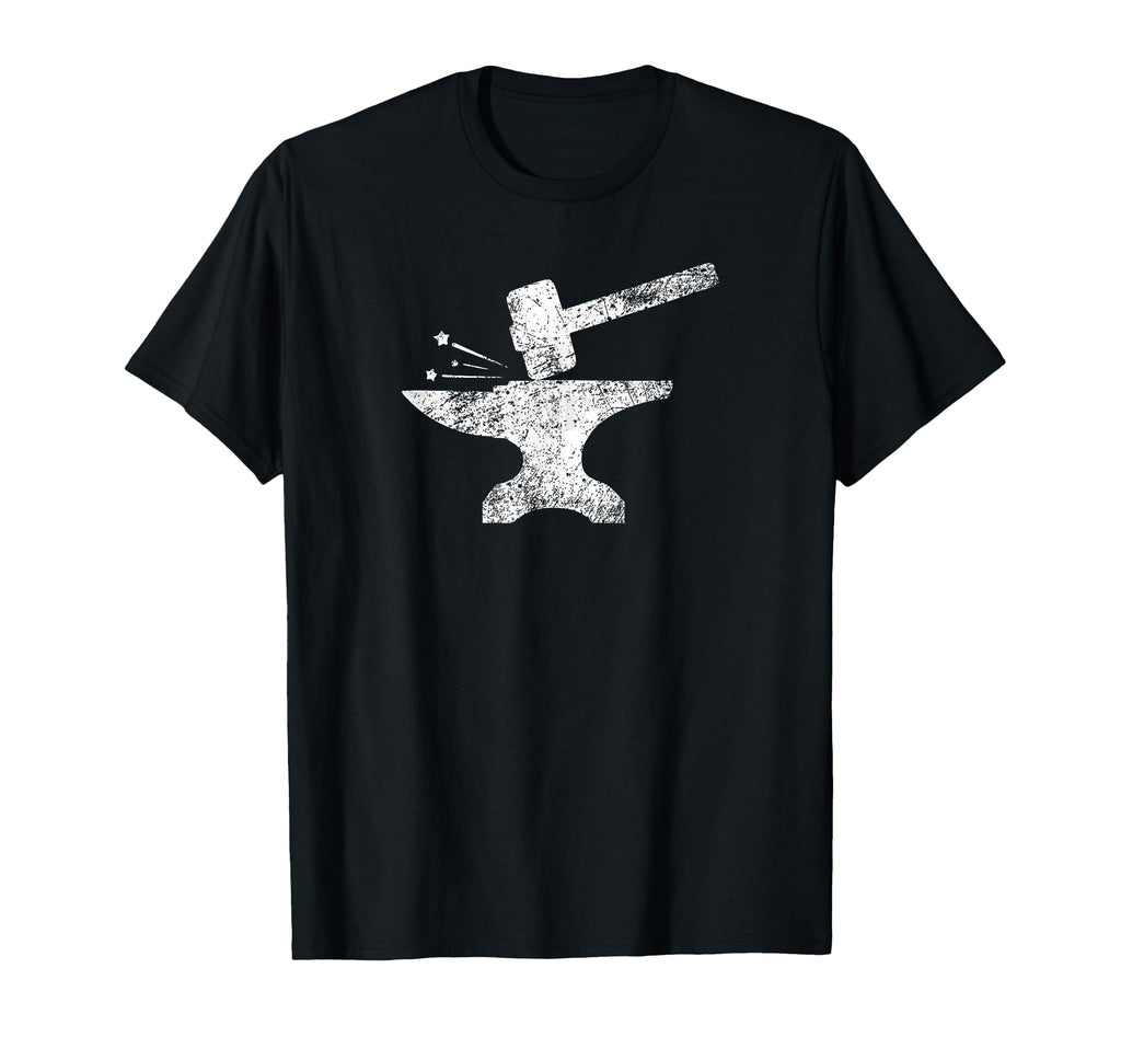 Blacksmith Anvil Striking Distressed T-Shirt - Streetwear Style Men Women - T-Shirt, Sweatshirt, Hoodie