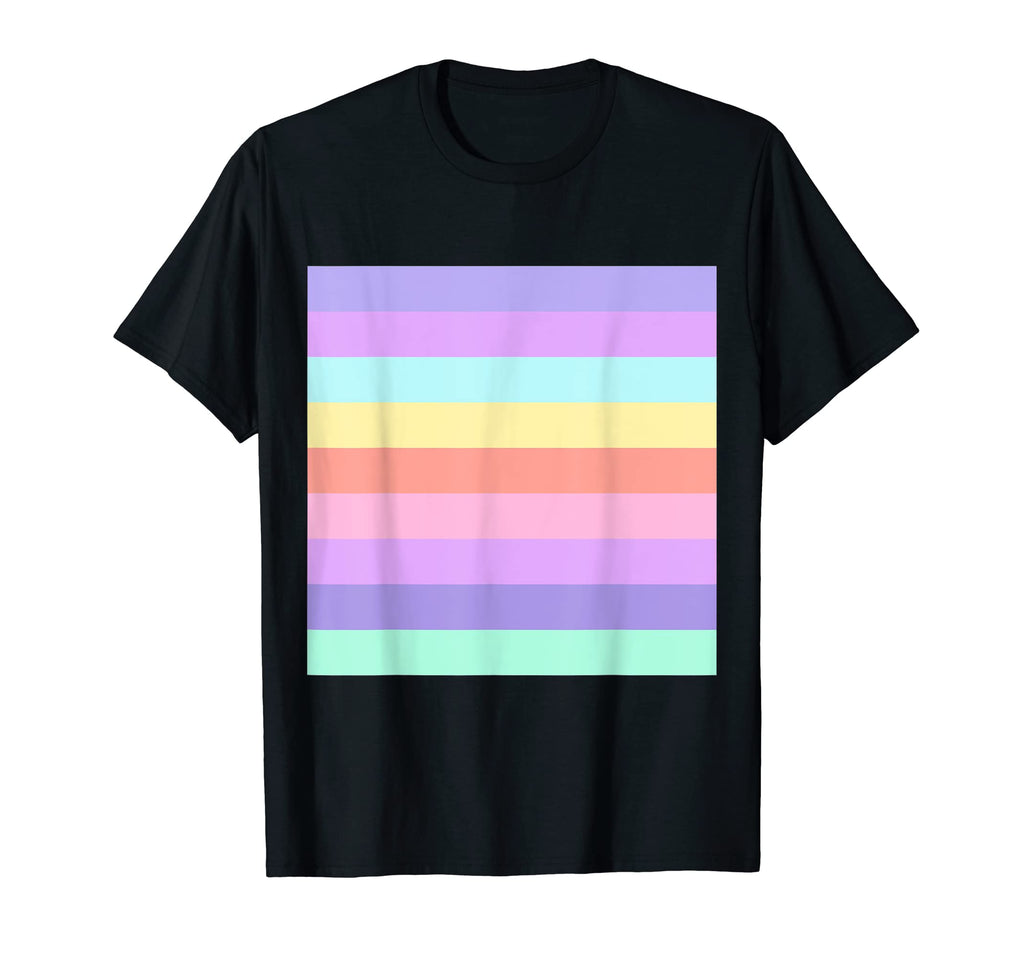 70S 80S Rainbow Pastel Striped Stripe T-Shirt - Custom Art Print Unisex - T-Shirt, Sweatshirt, Hoodie