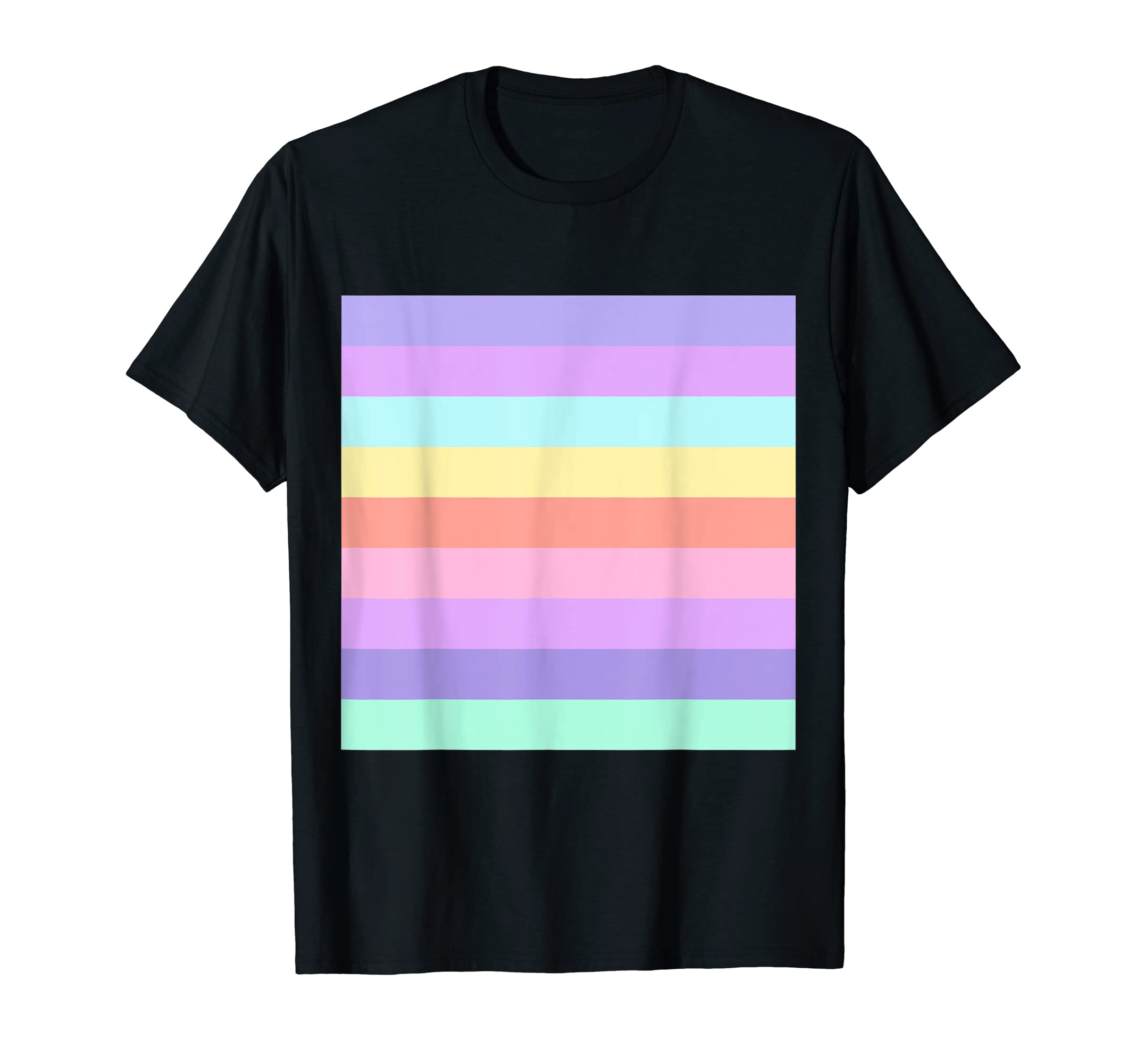 70S 80S Rainbow Pastel Striped Stripe T-Shirt - Custom Art Print Unisex - T-Shirt, Sweatshirt, Hoodie