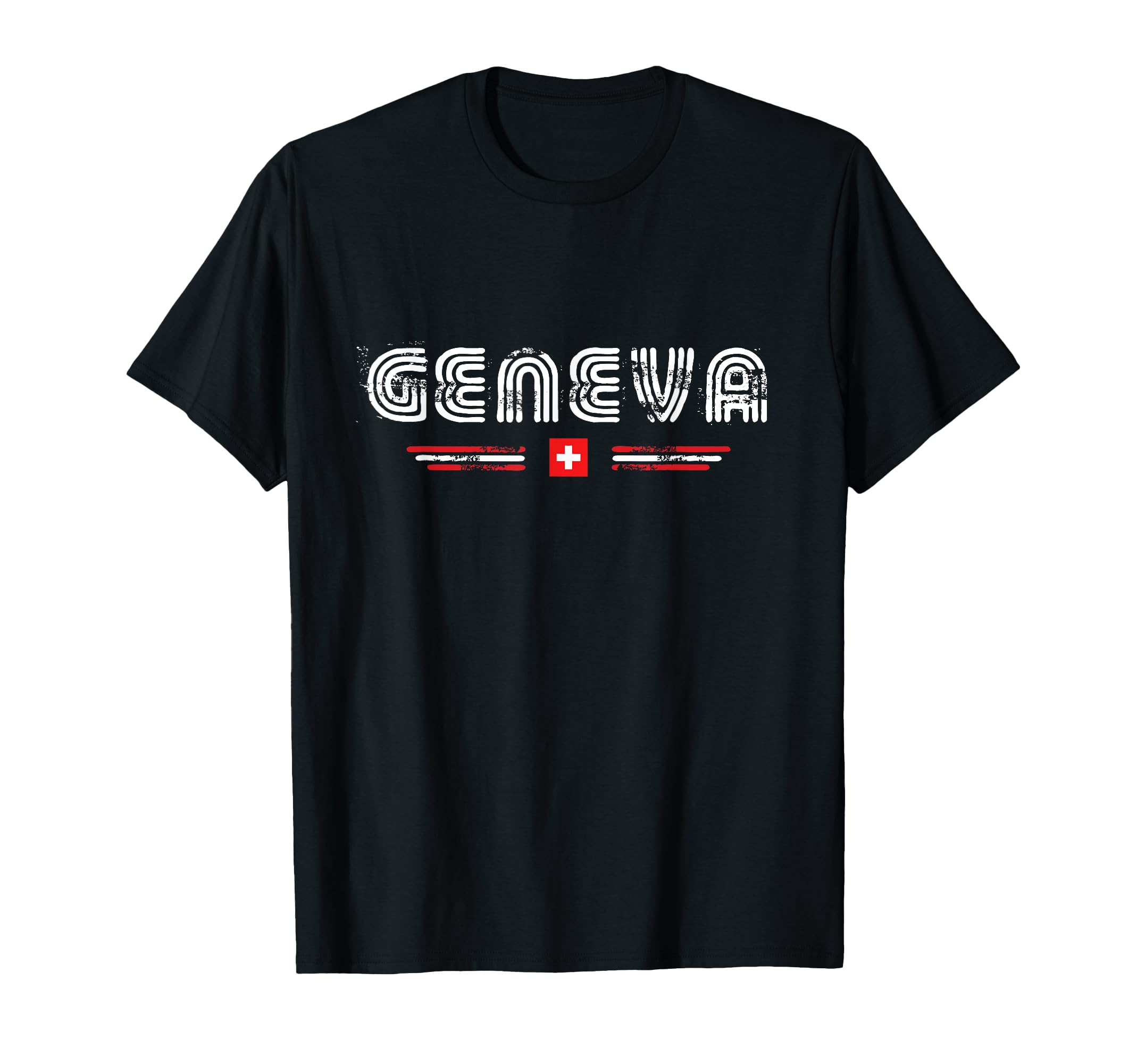 Geneva Switzerland 70S 80S Type T-Shirt - Fun Novelty Design Men Women - T-Shirt, Sweatshirt, Hoodie