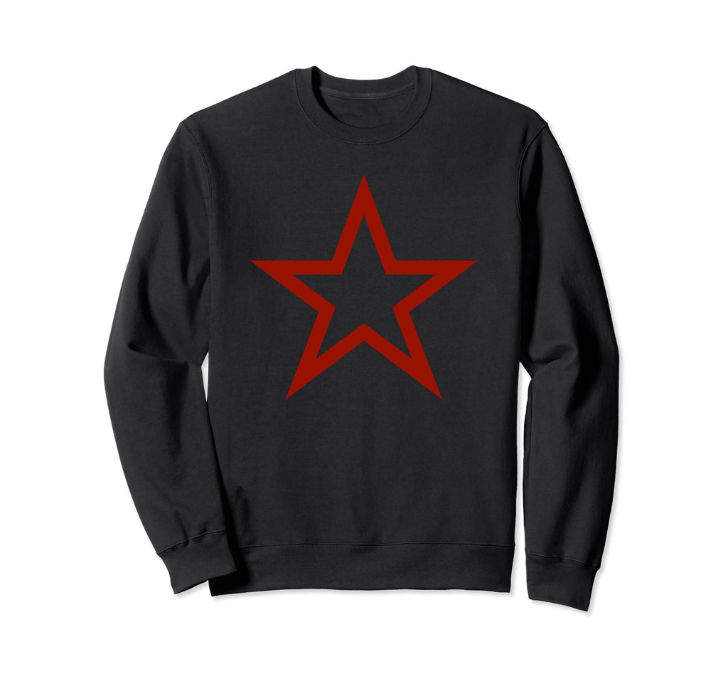 Y2K Red Star Black Front Sweatshirt - Casual Everyday Wear for Adults - T-Shirt, Sweatshirt, Hoodie