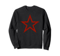 Y2K Red Star Black Front Sweatshirt - Casual Everyday Wear for Adults - T-Shirt, Sweatshirt, Hoodie