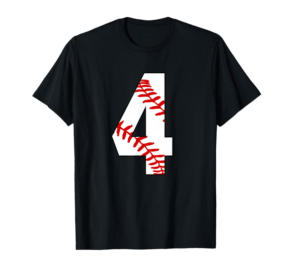 4 Baseball Laces 4Th Birthday Four Years T-Shirt - Graphic Print Men Women - T-Shirt, Sweatshirt, Hoodie