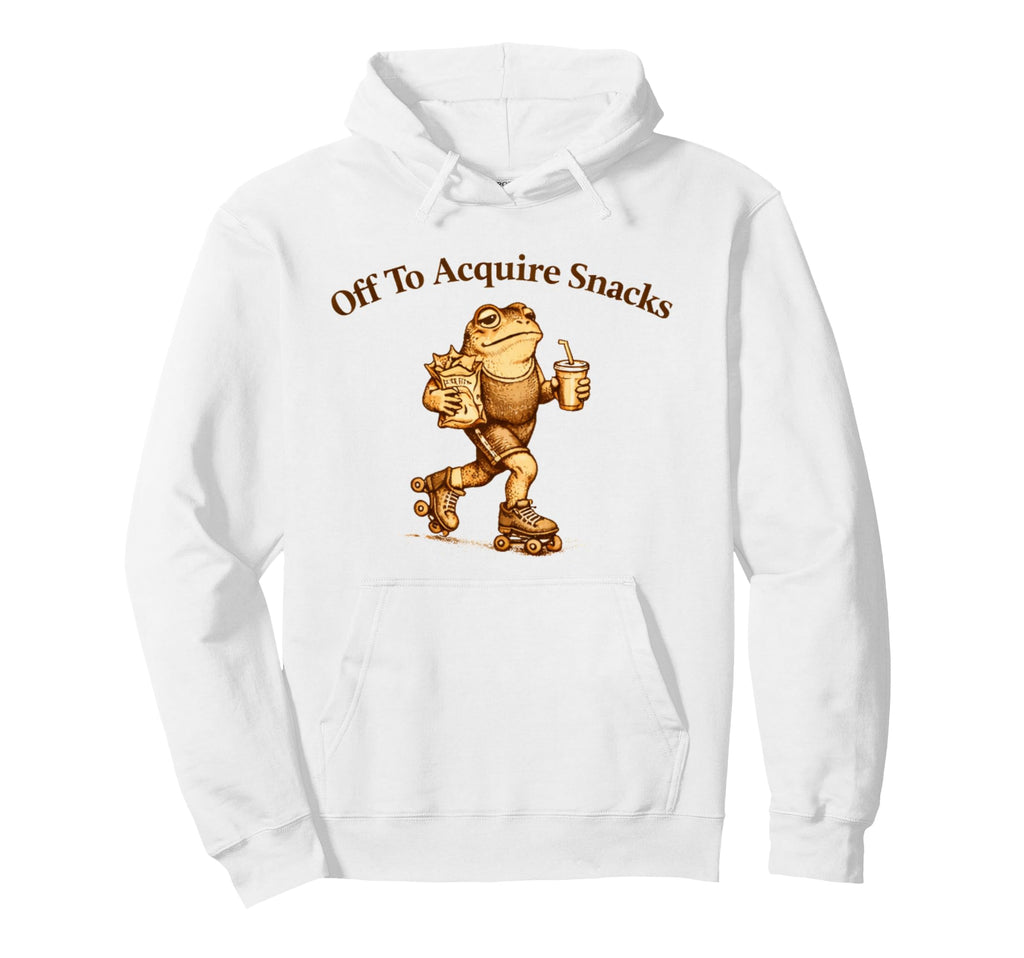 Off To Acquire Snacks Funny Frog Snack Hoodie - Trendy Graphic Men Women - T-Shirt, Sweatshirt, Hoodie