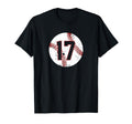 Baseball Number 17 Softball Mom Gift T-Shirt - Novelty Apparel Unisex - T-Shirt, Sweatshirt, Hoodie
