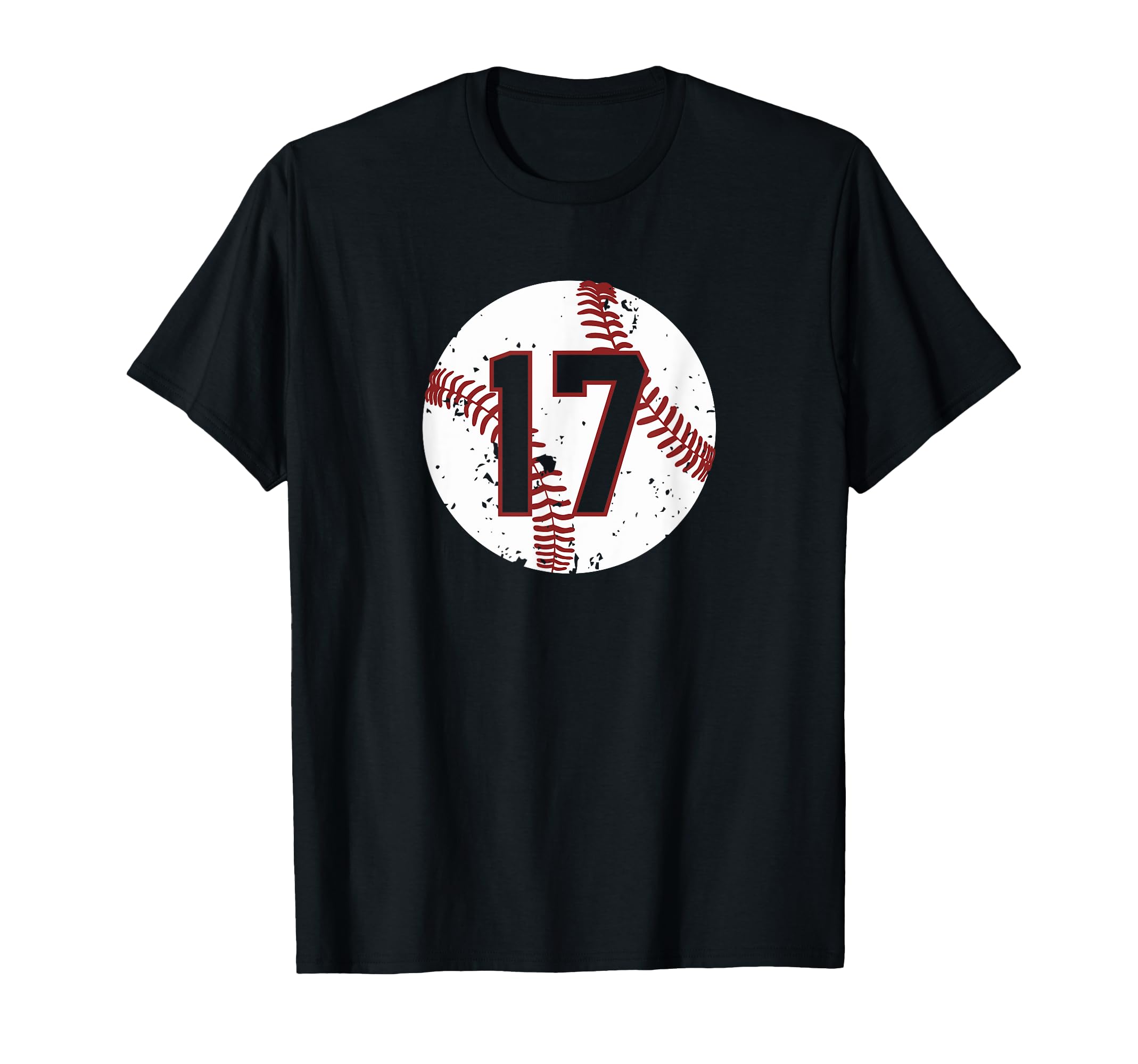 Baseball Number 17 Softball Mom Gift T-Shirt - Novelty Apparel Unisex - T-Shirt, Sweatshirt, Hoodie