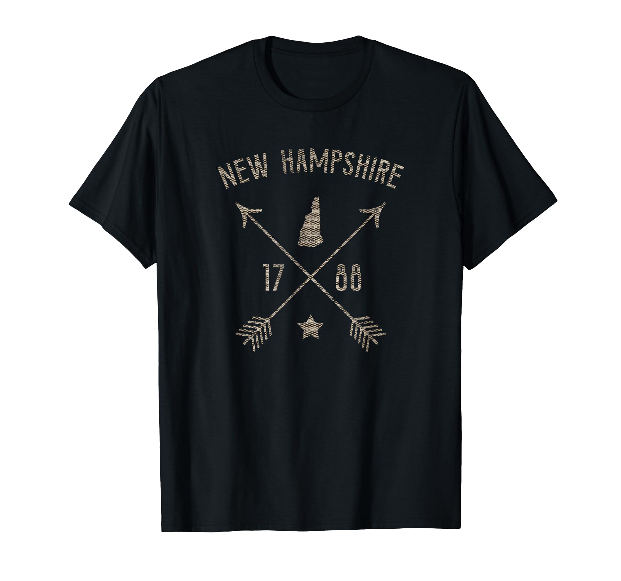 New Hampshire Distressed Home State Map T-Shirt - Custom Art Print Unisex - T-Shirt, Sweatshirt, Hoodie