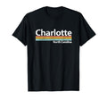 Charlotte North Carolina Worn Stripes T-Shirt - Graphic Print for Adults - T-Shirt, Sweatshirt, Hoodie