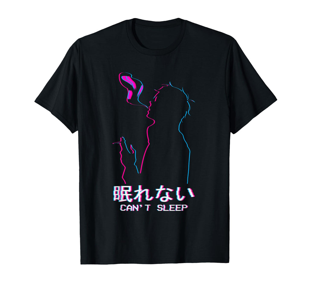 Cant Sleep Sad Anime Soft Vaporwave T-Shirt - Unique Graphic Men Women - T-Shirt, Sweatshirt, Hoodie