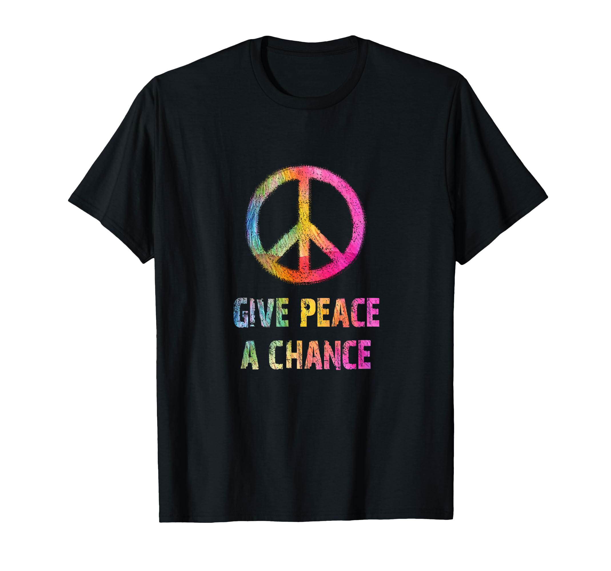 Hippie Tshirts Rainbow Give Peace Chance T-Shirt - Novelty Apparel Unisex - T-Shirt, Sweatshirt, Hoodie
