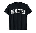Mcalester Ok Distressed White Varsity T-Shirt - Minimalist Print Men Women - T-Shirt, Sweatshirt, Hoodie