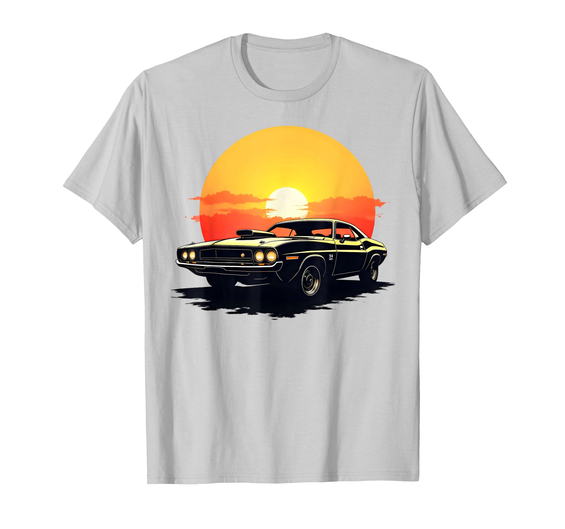 Muscle Cars American Lovers Sunset T-Shirt - Minimalist Print Unisex - T-Shirt, Sweatshirt, Hoodie