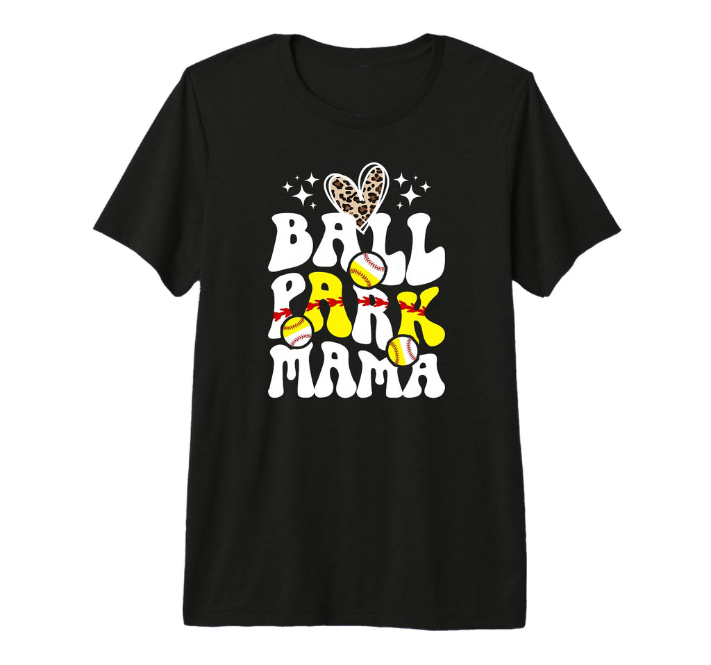 Ballpark Mama Groovy Softball Baseball T-Shirt - Trendy Graphic Men Women - T-Shirt, Sweatshirt, Hoodie