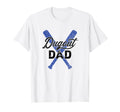Baseball Dugout Dad Father Blue T-Shirt - Minimalist Print Men Women - T-Shirt, Sweatshirt, Hoodie