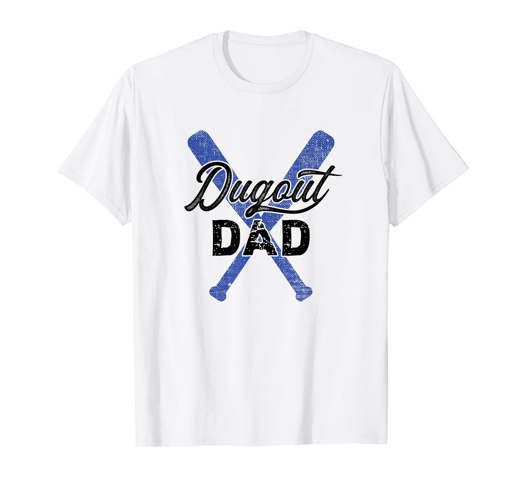 Baseball Dugout Dad Father Blue T-Shirt - Minimalist Print Men Women - T-Shirt, Sweatshirt, Hoodie