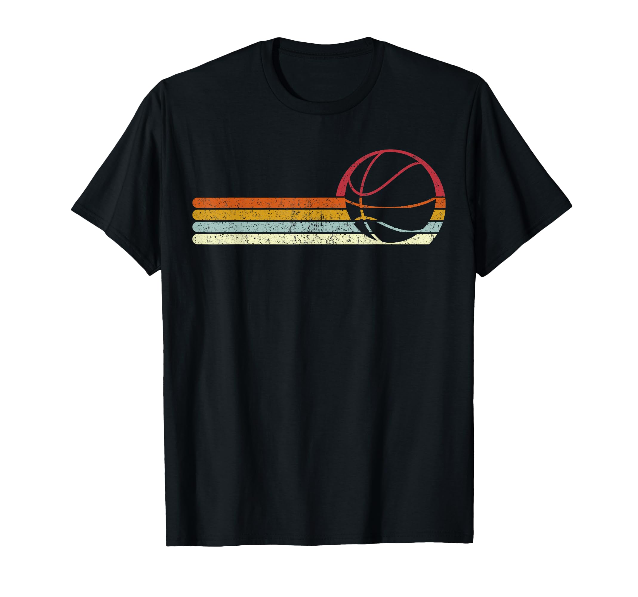 Basketball Sunset Distressed T-Shirt - Aesthetic Graphic for Adults - T-Shirt, Sweatshirt, Hoodie