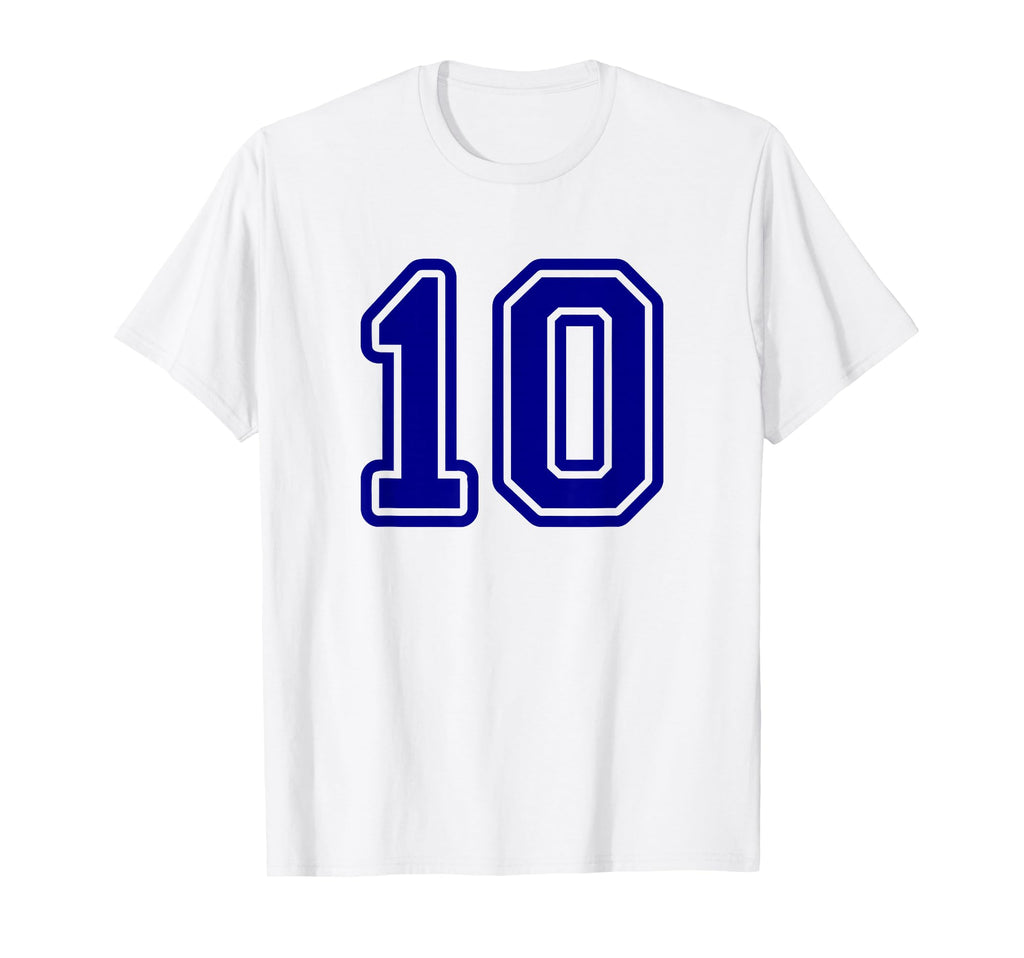 Blue Sports Team Number 10 T-Shirt - Unique Graphic Unisex - T-Shirt, Sweatshirt, Hoodie