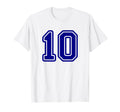 Blue Sports Team Number 10 T-Shirt - Unique Graphic Unisex - T-Shirt, Sweatshirt, Hoodie