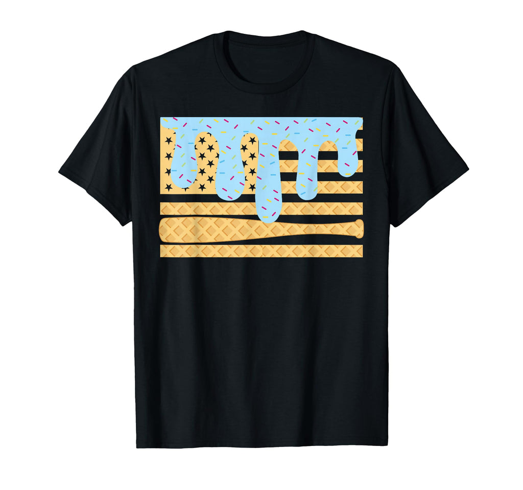 Baseball Drip Bat Dripping Ice Cream T-Shirt - Graphic Print Men Women - T-Shirt, Sweatshirt, Hoodie