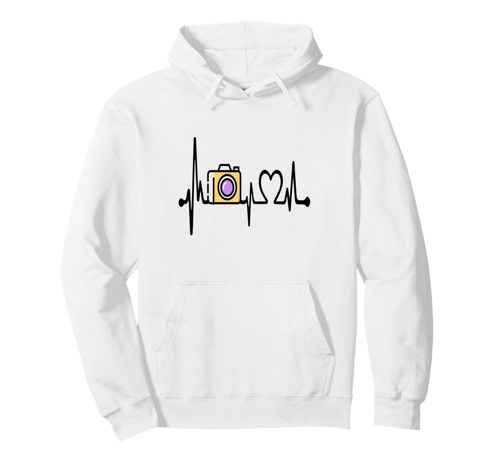 Womens Funny Camera Heartbeat Hoodie - Casual Everyday Wear Men Women - T-Shirt, Sweatshirt, Hoodie