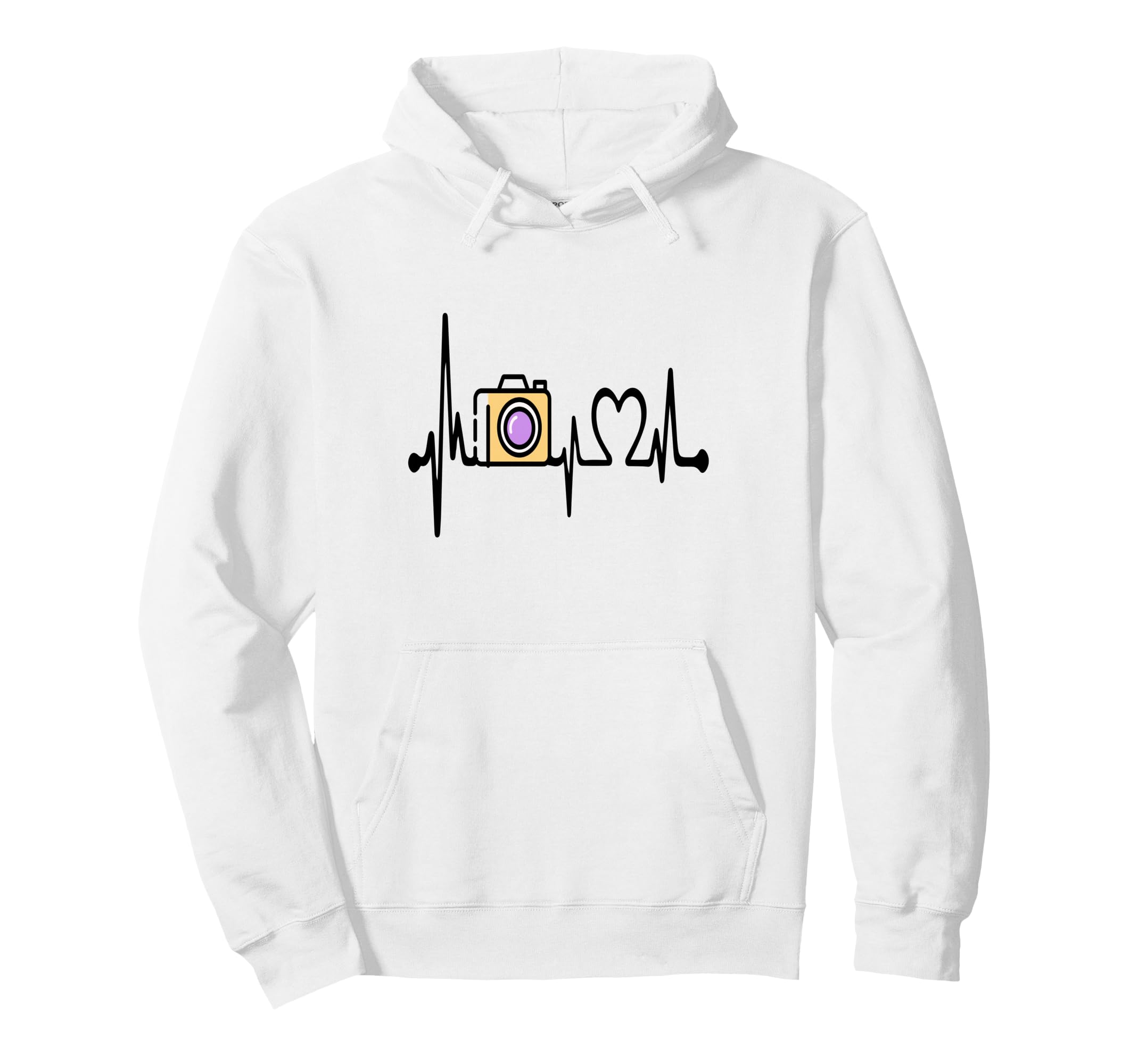 Womens Funny Camera Heartbeat Hoodie - Casual Everyday Wear Men Women - T-Shirt, Sweatshirt, Hoodie