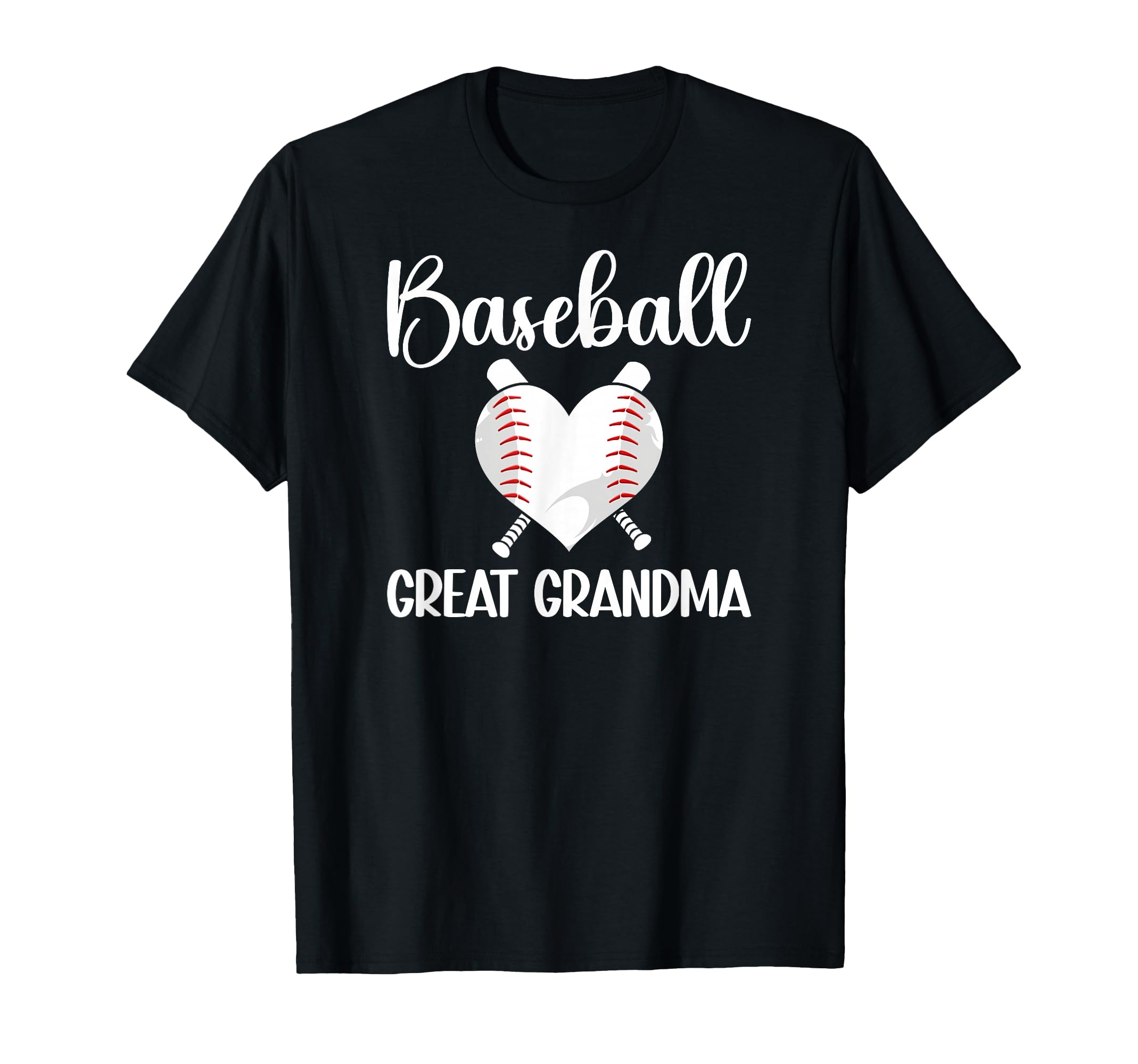 Baseball Great Grandma Heart T-Shirt - Custom Art Print for Adults - T-Shirt, Sweatshirt, Hoodie