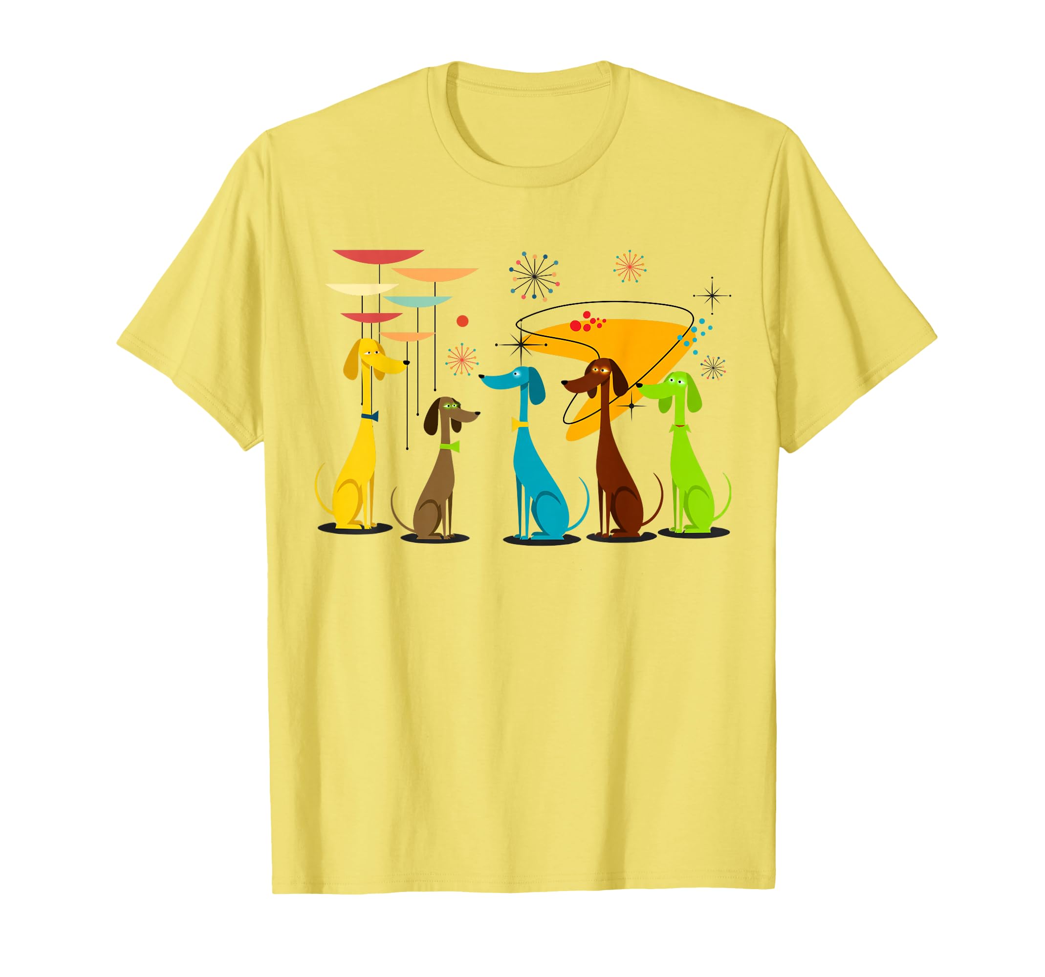 Mid Century Modern Dogs 50S 60S T-Shirt - Unique Graphic for Adults - T-Shirt, Sweatshirt, Hoodie