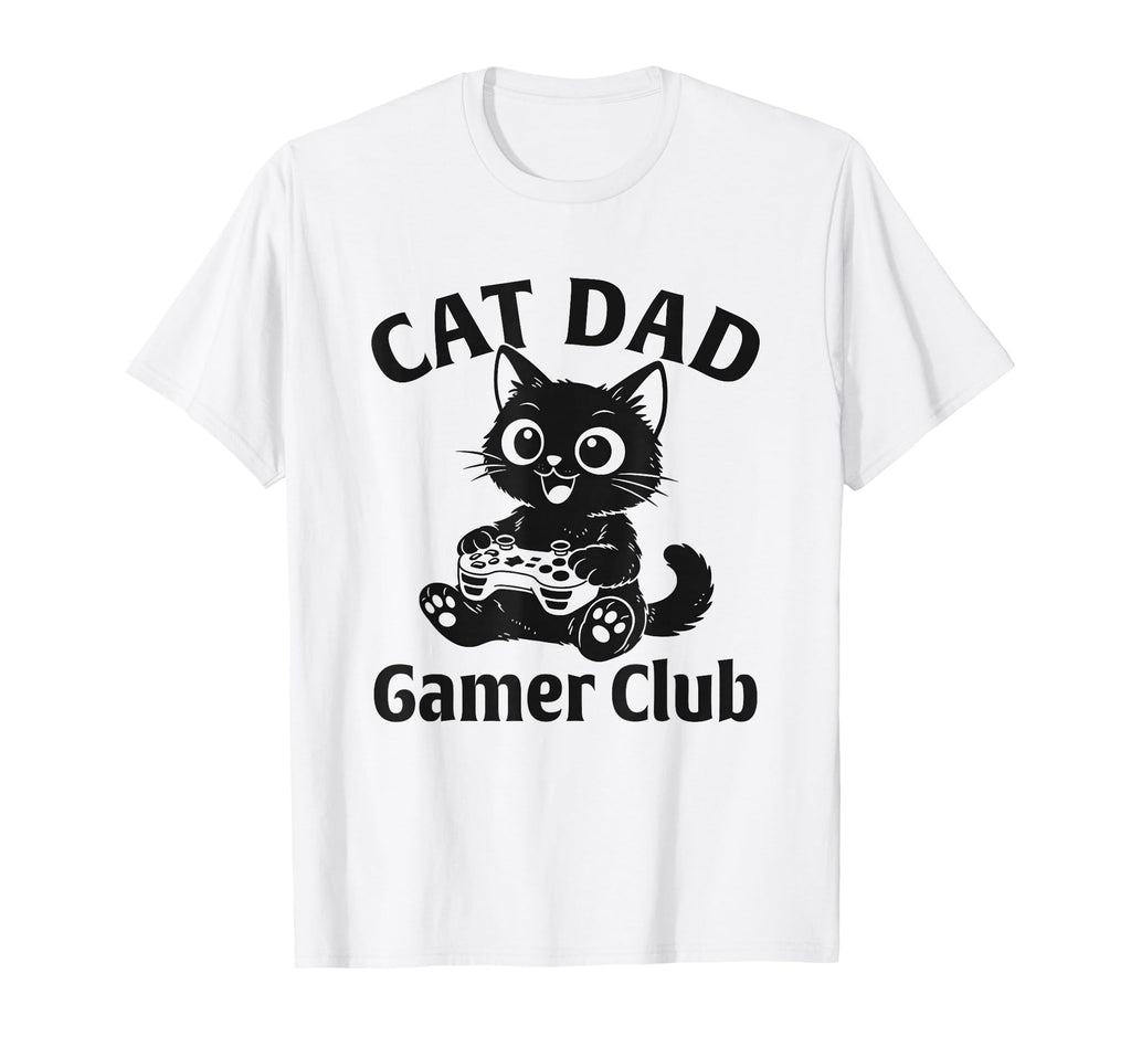 Cat Dad Gamer Club Gaming Husband T-Shirt - Trendy Graphic for Adults - T-Shirt, Sweatshirt, Hoodie