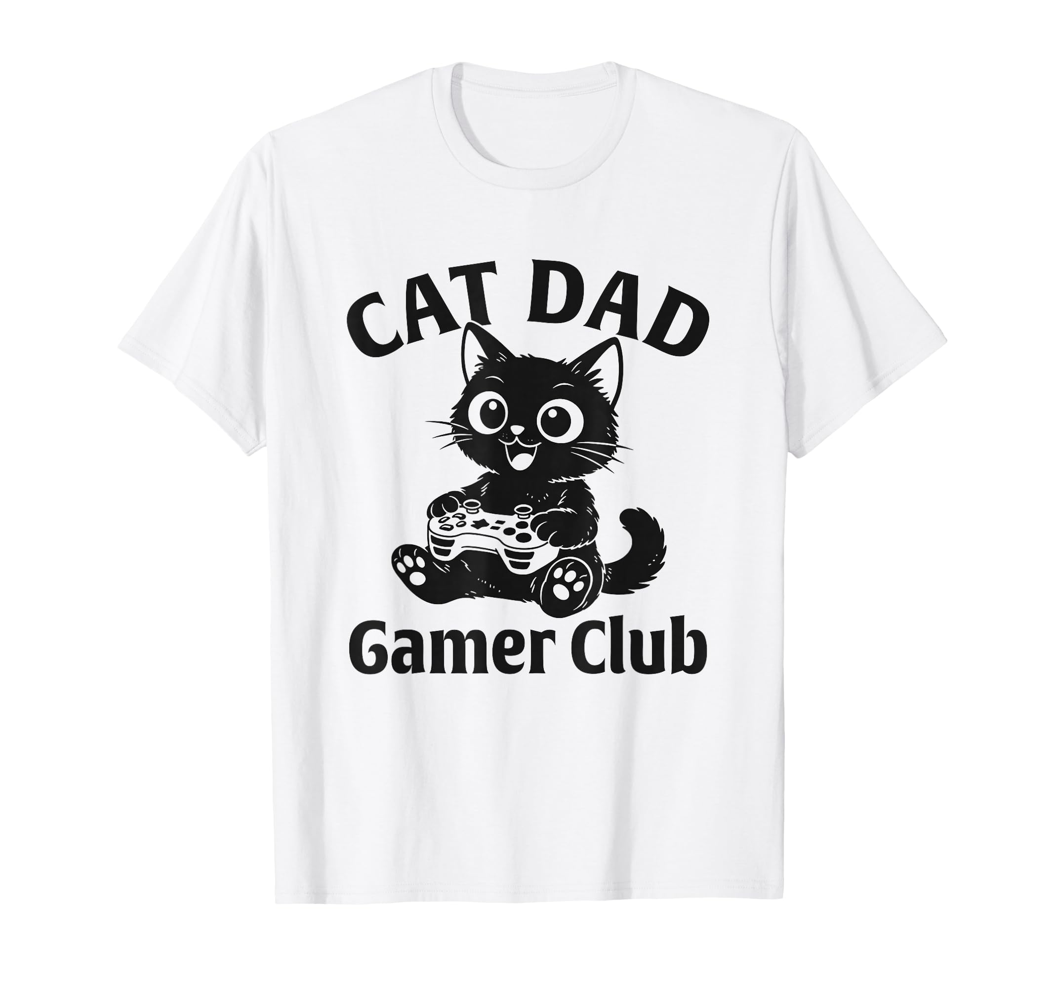 Cat Dad Gamer Club Gaming Husband T-Shirt - Trendy Graphic for Adults - T-Shirt, Sweatshirt, Hoodie