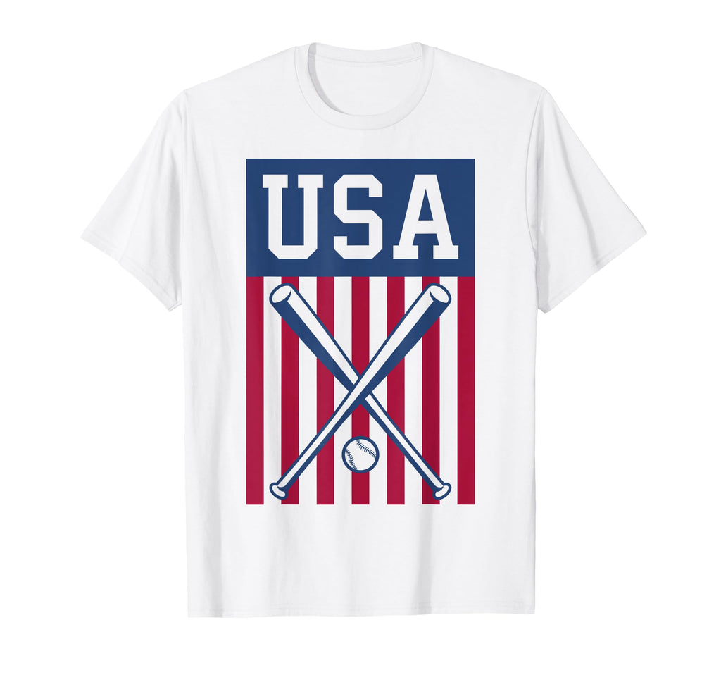Baseball Usa American Flag Patriotic T-Shirt - Minimalist Print Unisex - T-Shirt, Sweatshirt, Hoodie
