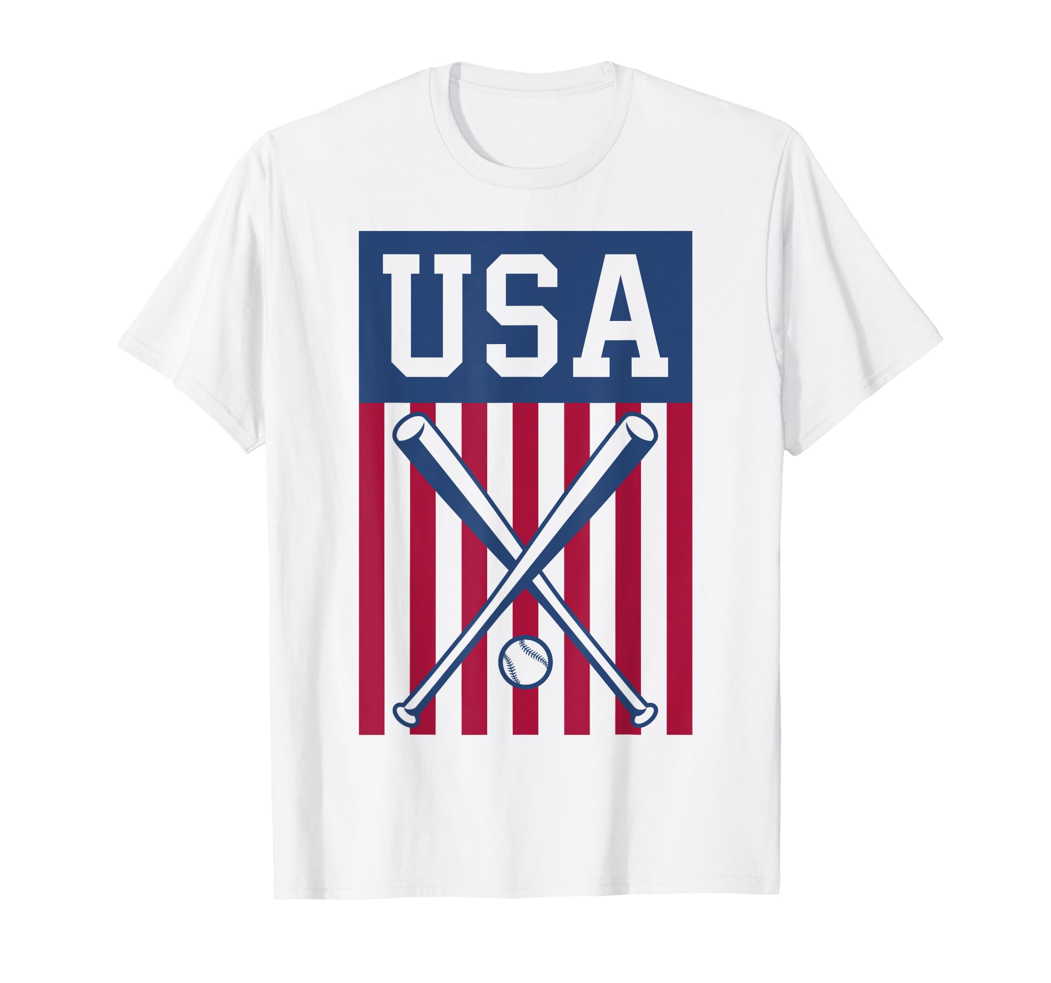 Baseball Usa American Flag Patriotic T-Shirt - Minimalist Print Unisex - T-Shirt, Sweatshirt, Hoodie