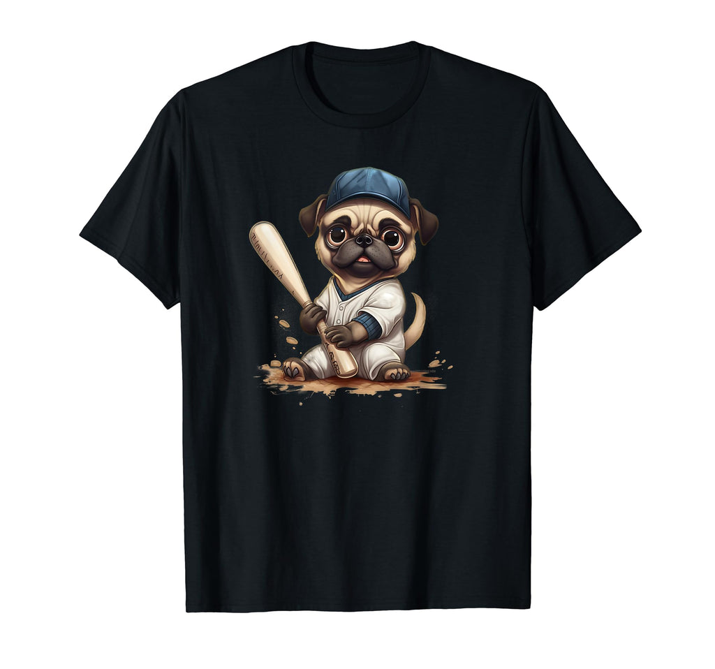 Pug Dog Gift Mens Baseball Funny Pug T-Shirt - Minimalist Print Unisex - T-Shirt, Sweatshirt, Hoodie