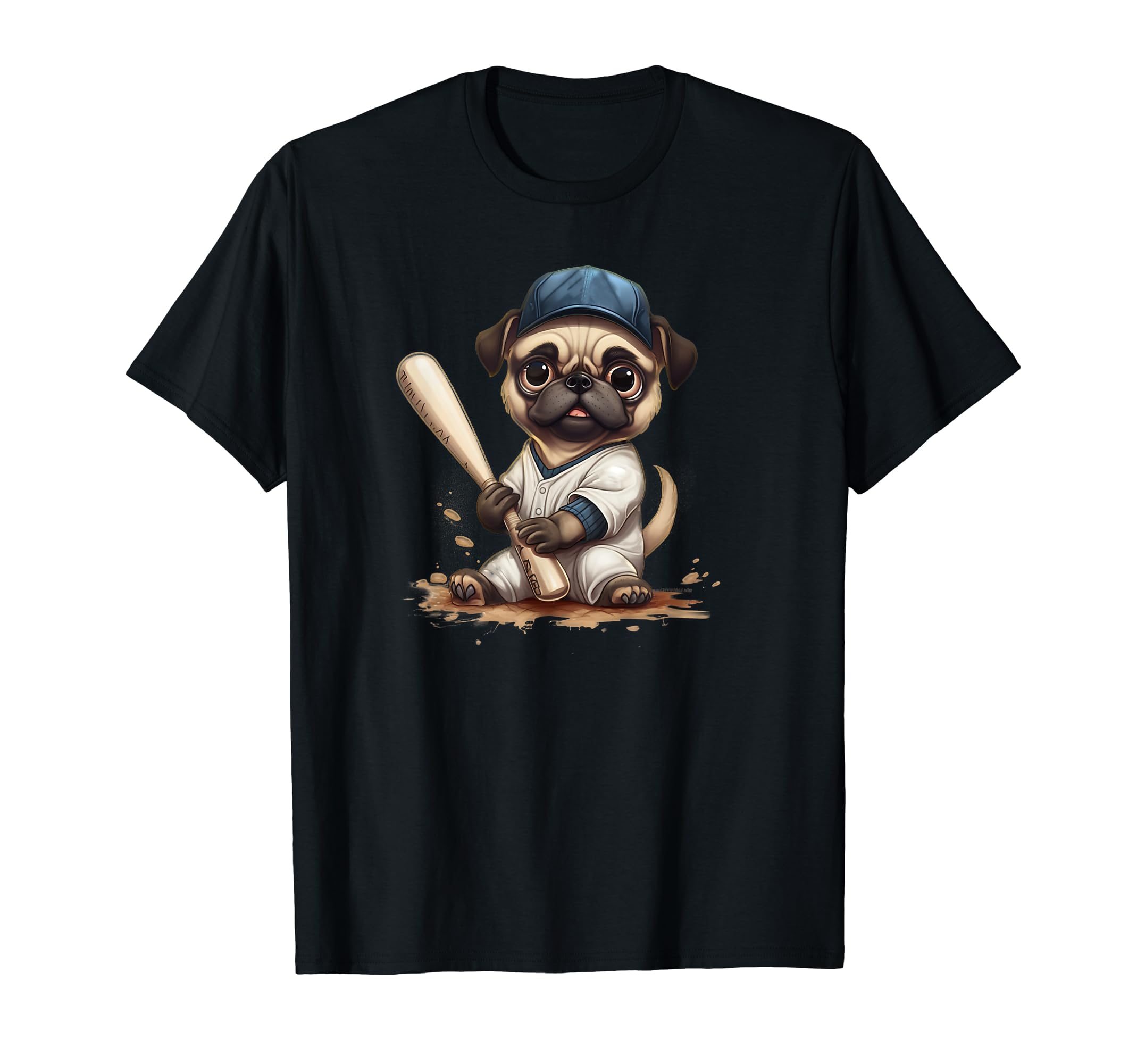Pug Dog Gift Mens Baseball Funny Pug T-Shirt - Minimalist Print Unisex - T-Shirt, Sweatshirt, Hoodie
