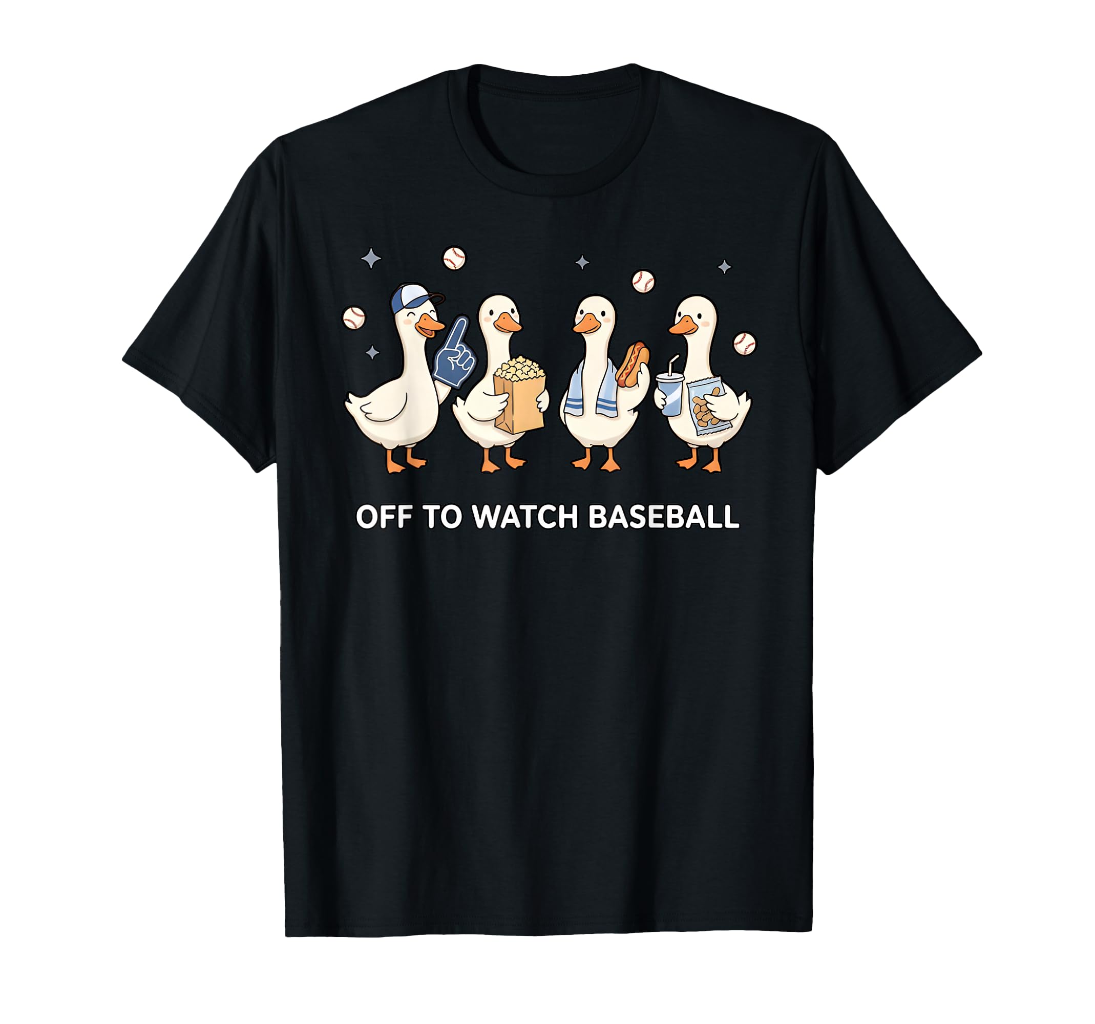 Off To Watch Baseball Funny Goose T-Shirt - Custom Art Print for Adults - T-Shirt, Sweatshirt, Hoodie