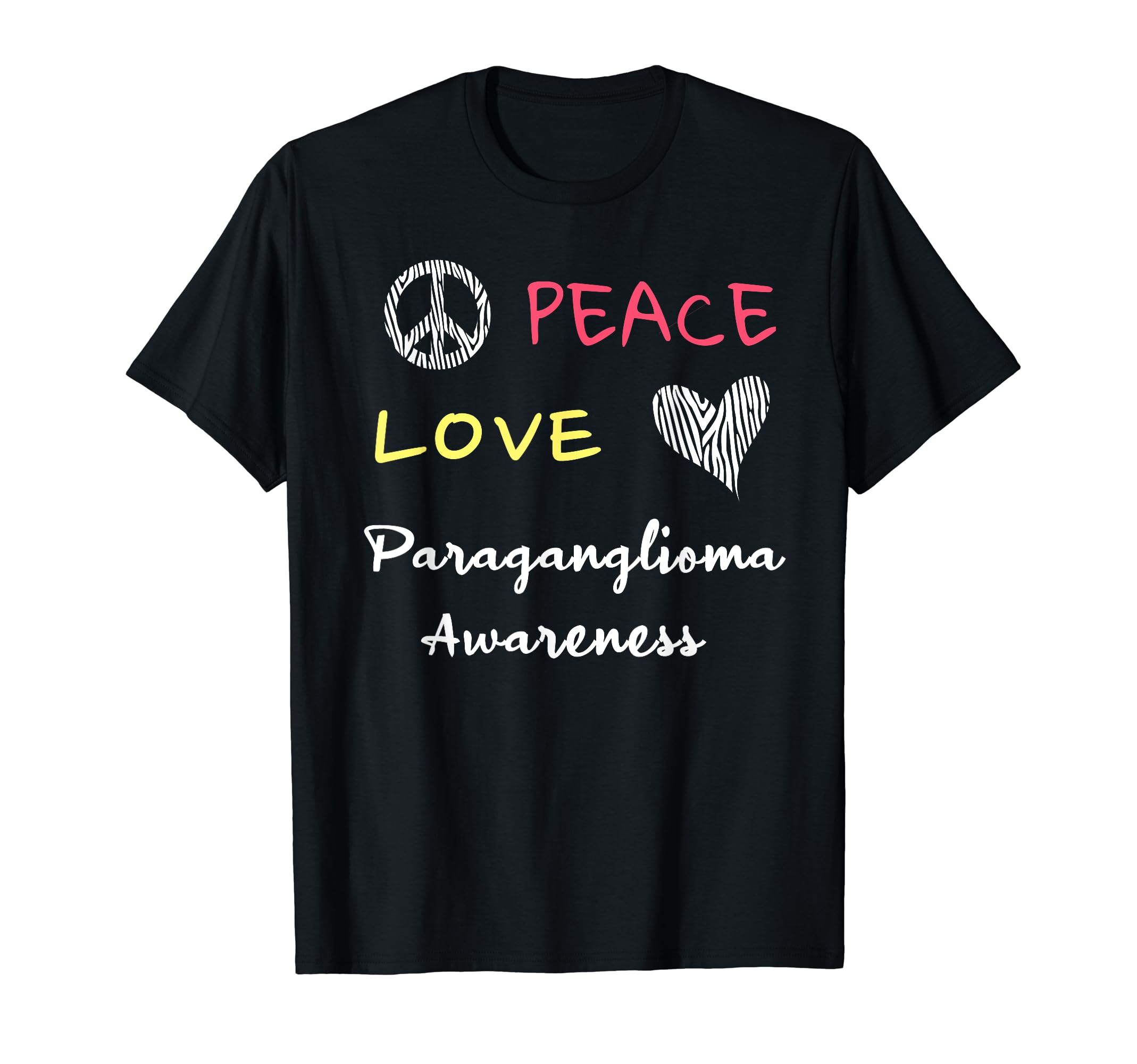 Paraganglioma Awareness Zebra Pattern T-Shirt - Graphic Print Unisex - T-Shirt, Sweatshirt, Hoodie